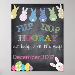 Hop Hooray Paasaankondiging Poster