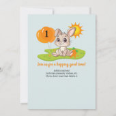 Hop Hooray Schattige wat konijn 1e verjaardag Kaart (Achterkant)