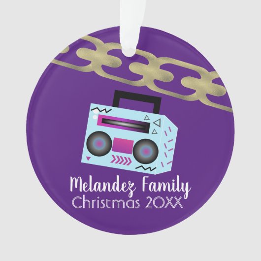 Hop-hop-boombox Folie keten Ornament (voorkant)