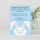 Hop Hop Bunny Rabbit Easter Party Invitation Kaart (Staand voorkant)