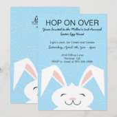 Hop Hop Bunny Rabbit Easter Party Invitation Kaart (Voorkant / Achterkant)