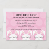Hop Hop Bunny Rabbit Easter Party Invitation Kaart (Voorkant)
