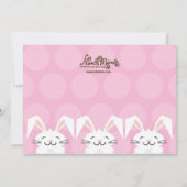 Hop Hop Bunny Rabbit Easter Party Invitation Kaart (Achterkant)