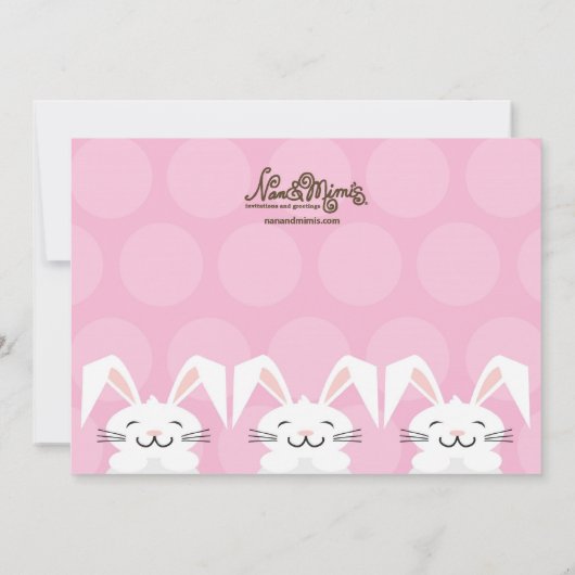 Hop Hop Bunny Rabbit Easter Party Invitation Kaart (Achterkant)