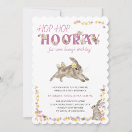 Hop Hop Hooray Bunny en Butterfies Birthday Kaart