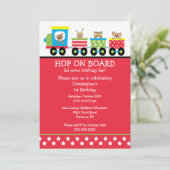 Hop in board Birthday Train Invitation Kaart (Staand voorkant)