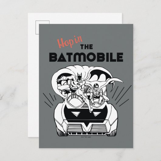 Hop in de Batmobile Briefkaart (Voorkant / Achterkant)