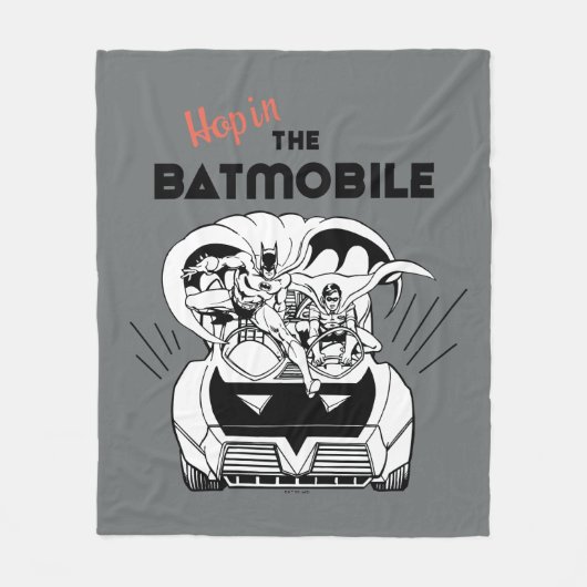 Hop in de Batmobile Fleece Deken (Voorkant)