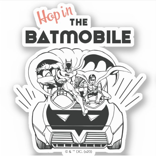 Hop in de Batmobile Sticker (Voorkant)
