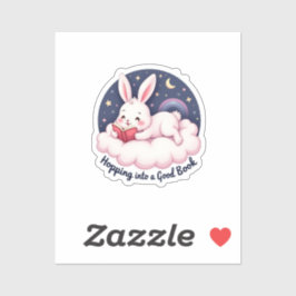 Hop in een goed boek - Schattige konijn Sticker