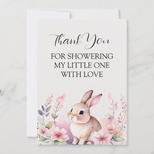 Hop in geluk met modern konijn bedankkaart (Voorkant)