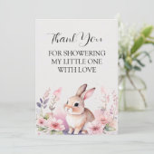 Hop in geluk met modern konijn bedankkaart (Staand voorkant)