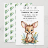 Hop in Joy Schattige Kangoeroe Waterverf Baby show Kaart (Voorkant / Achterkant)