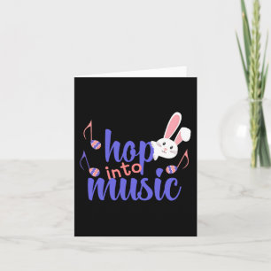 Hop in Music Bunny Egg Musician Easter Women Kinde Kaart