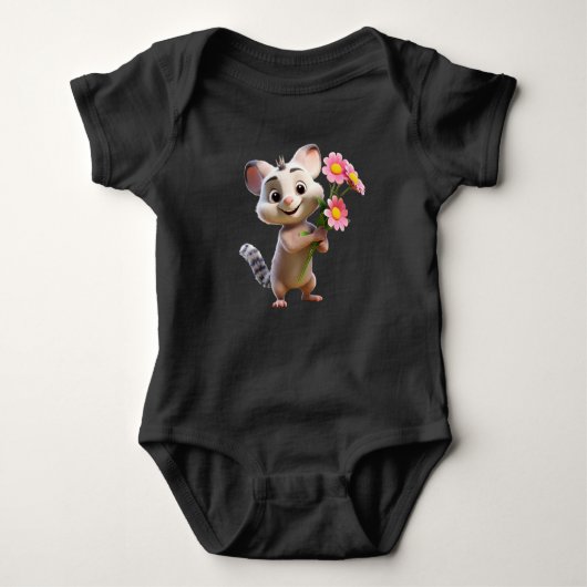 Hop in schattigheid konijn Baby Bodysuit (Voorkant)