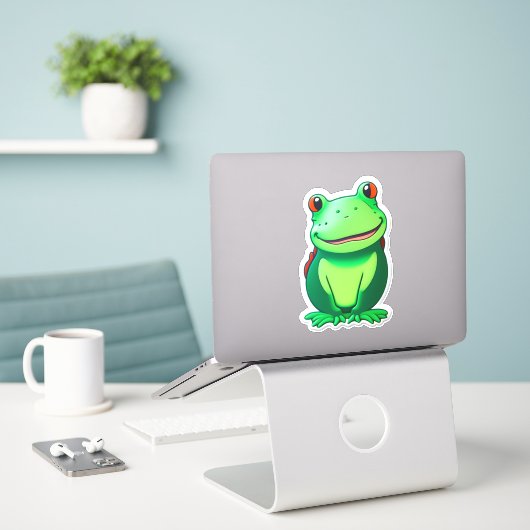 Hop into Fun met Frog Sticker Collecties (Laptop op bureau)