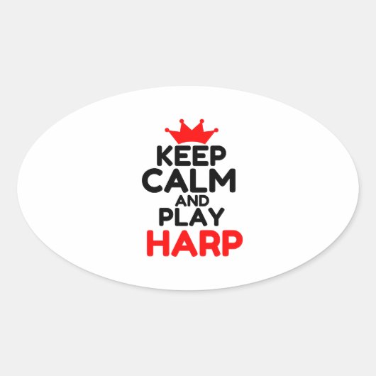 HOP KALM EN SPELEN HARP OVALE STICKER (Voorkant)