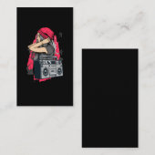 Hop Muziek Meisje Cassette Radio 80 en 90 s Visitekaartje (Voorkant / Achterkant)