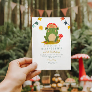 Hop on Frog Mushroom Verjaardag Kaart