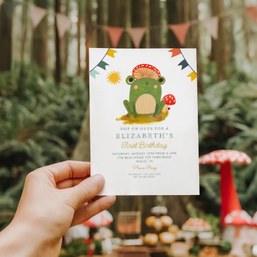 Hop on Frog Mushroom Verjaardag Kaart