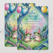 Hop On Over Birthday Party Kaart (Voorkant / Achterkant)