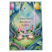 Hop On Over Birthday Party  Medium Cadeauzakje (Achterkant)