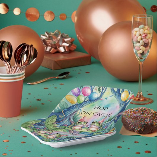 Hop On Over Birthday Party Papieren Bordje (Multi)