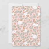 Hop on Over Bunny Boho Floral Easter Brunch Kaart (Achterkant)