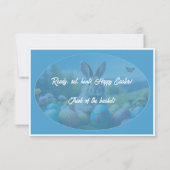 Hop on Over Egg Hunt Brunch Easter Rabbit blue -  Kaart (Achterkant)