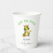 Hop On Over Frog Prince Baby shower Papieren Bekers (Achterkant)