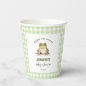 Hop On Over Frog Theme Baby shower Papieren Bekers (Achterkant)