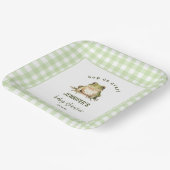 Hop On Over Frog Theme Baby shower Papieren Bordje (Gebogen)