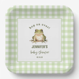 Hop On Over Frog Theme Baby shower Papieren Bordje