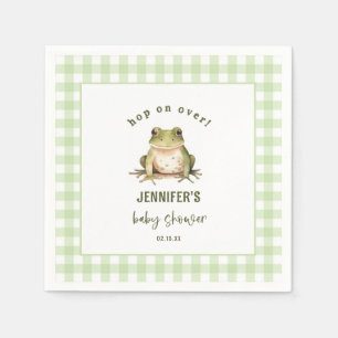 Hop On Over Frog Theme Baby shower Servet