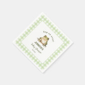 Hop On Over Frog Theme Baby shower Servet (Hoek)