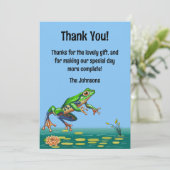 Hop On Over Frog Verjaardag Bedankkaart (Staand voorkant)