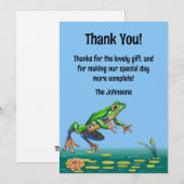 Hop On Over Frog Verjaardag Bedankkaart (Voorkant / Achterkant)