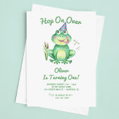 Hop On Over Green Frog 1e Verjaardag Kaart