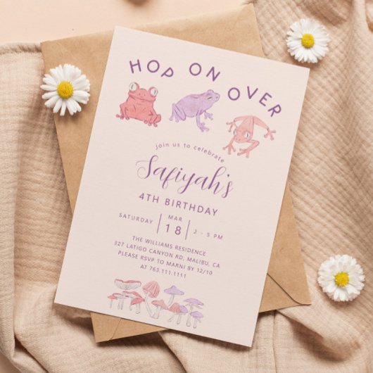 Hop On Over Kikkers Meisje Verjaardagsfeestje Kaart