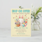 Hop On Over Pasen Brunch en Ei Hunt Kaart (Staand voorkant)