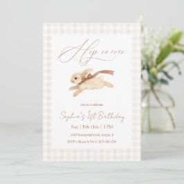 Hop on Over Running Bunny Birthday Kaart