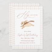 Hop on Over Running Bunny Birthday Kaart (Voorkant / Achterkant)