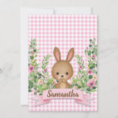 Hop on Over | Schattigee konijnenverjaardag Kaart (Achterkant)