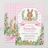 Hop on Over | Schattigee konijnenverjaardag Kaart (Voorkant / Achterkant)