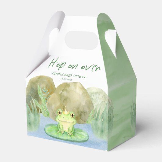 Hop on over Waterverf Princess Frog Baby shower Bedankdoosjes (Achterkant)