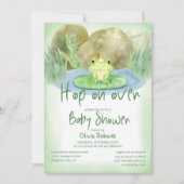 Hop on over Waterverf Princess Frog Baby shower Kaart (Voorkant)