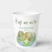 Hop on over Waterverf Princess Frog Baby shower Papieren Bekers (Achterkant)