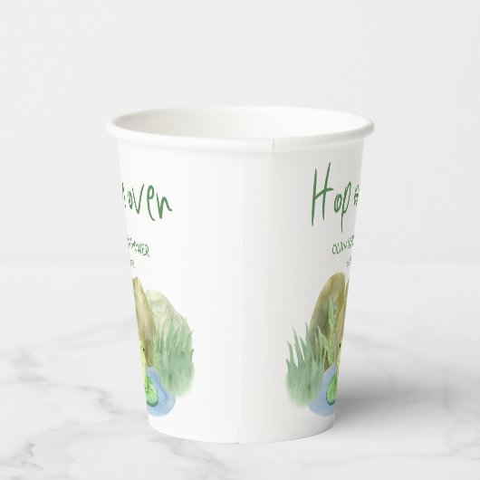 Hop on over Waterverf Princess Frog Baby shower Papieren Bekers (Rechts)