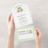 Hop op over Frog Baby shower All In One Uitnodiging (Afscheurbaar)