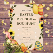 Hop op Over Pasen Brunch Egg Hunt Bunny Schattige Kaart